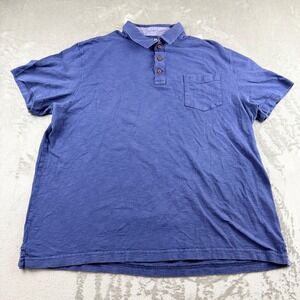 IZOD‎ Men's XXL Blue Cotton Short Sleeve Pocket Polo Shirt